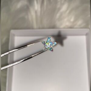10pcs 3D Nail Charms Blue Multicolor Glitter Large Stars -Made for All Lengths